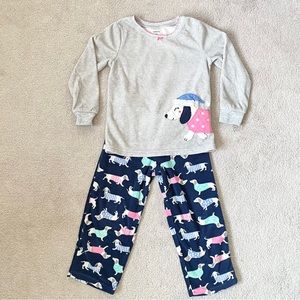 Carter’s fleece dogs puppies pajama set toddler girls 4T 2 piece set